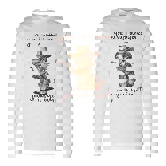 You 'Ve Just Buttered Your Last Biscuit Meow Cowboy Cat Meme 長袖tシャツ 長袖Tシャツ - Kawaiitshirt