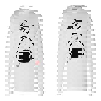 「パン-おにぎり」おもしろ 筆文字 服 面白い文字入り 長袖Tシャツ - Kawaiitshirt