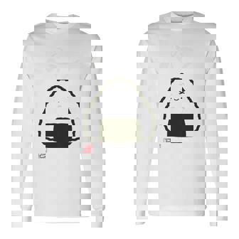 「パン-おにぎり」おもしろ 筆文字 服裏側 面白い文字入り 長袖tシャツ 長袖Tシャツ - Kawaiitshirt