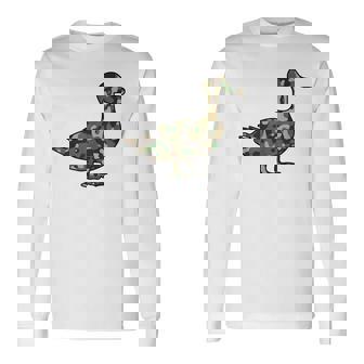 「鴨フラージュ」かも カモフラージュ 迷彩 ダジャレ 駄洒落 動物 鳥 カモ 鳧 カムフラージュ 兵士 軍隊 軍人 国防 長袖Tシャツ - Kawaiitshirt