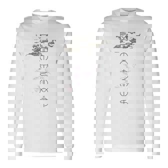 「麒麟に似た雲／とほかみえみため」 言霊 ホツマ文字 ヲシテ文字 とほかみゑひため 龍神 開運 お守り バックプリント 長袖Tシャツ - Kawaiitshirt