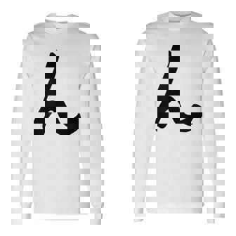 【ん】ひらがな 一文字 可愛い 日本語 面白い おもしろ ネタ 筆文字 平仮名 五十音 文字 かっこいい ウケ狙い 毛筆 長袖Tシャツ - Kawaiitshirt