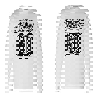 【バックプリント・背中側】Around 60 還暦 アラカン アラウンド 六十歳 お誕生日 60代 面白 長袖Tシャツ - Kawaiitshirt