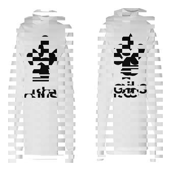 【バックプリント・背中側】Asides アシデス 足です。肉球です。【変なtシャツ屋】スポーツ ブランド パロディ 面白 長袖tシャツ 長袖Tシャツ - Kawaiitshirt