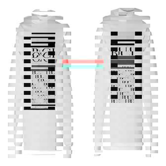 【バックプリント・背中側】Bocci ぼっち ロゴ 総柄 イタリア国旗風【変なtシャツ】陰キャ ブランド パロディ 面白 長袖Tシャツ - Kawaiitshirt