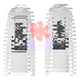 【バックプリント・背中側】氷 のれん 夏（氷屋 かき氷）お祭り 露店 夜店 漢字 文字 昭和レトロ 和柄 イラスト 長袖Tシャツ - Kawaiitshirt