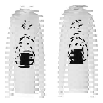 【パン】おにぎり、ご飯、白米、面白い、かわいい、受けターゲット、笑う、面白い 長袖Tシャツ - Kawaiitshirt