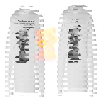 ありがとうのタヌキ ひまわりver 父の日 アニマルグラフィック 感謝 たぬき 花と狸 長袖Tシャツ - Kawaiitshirt