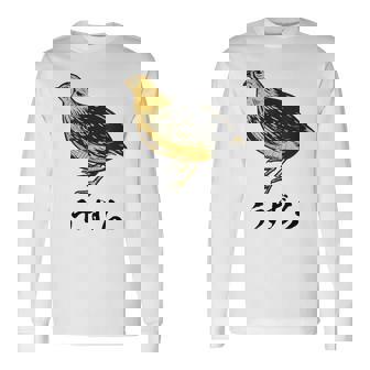 うずら 面白いtシャツ かわいい 鳥 筆文字 メンズ おもしろ 面白い 服 オリジナル グッズ 文字tシャツ ネタ 長袖Tシャツ - Kawaiitshirt