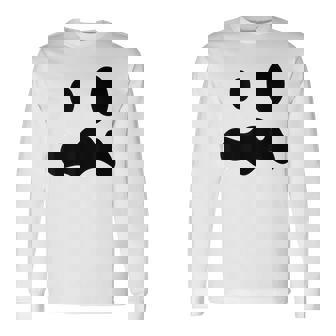 お化けの顔 ハロウィーン 幽霊 おばけ ゆうれい 長袖Tシャツ - Kawaiitshirt