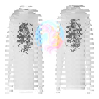 お揃いのママと娘 ユニコーン ナイトシャツ 母の日 長袖tシャツ 長袖Tシャツ - Kawaiitshirt