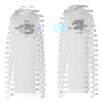 かわいい カワイイ エステ ブルー ジンベラ サメ 海 ギフト 長袖Tシャツ - Kawaiitshirt