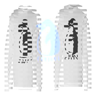 かわいいアデリーペンギン、学習者や探検家のためのミニマルアート。 長袖Tシャツ - Kawaiitshirt