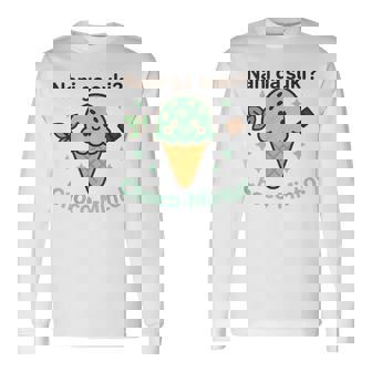 かわいいチョコミントアイスクリームコーン 日本の「なにがすき 長袖Tシャツ - Kawaiitshirt