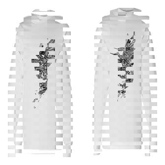 かわいいマンダラ ハチドリ レディース メンズ シャツ 長袖Tシャツ - Kawaiitshirt