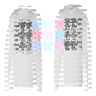 かわいい愛国的なボウスターデザイン7月4日シャツusaプライド 長袖Tシャツ - Kawaiitshirt