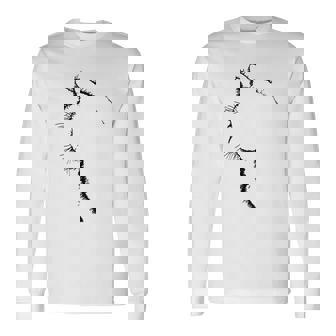 かわいい猫のシルエット 長袖Tシャツ - Kawaiitshirt