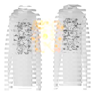 かわいい猫のパンおかしな猫と卵好き。 長袖Tシャツ - Kawaiitshirt