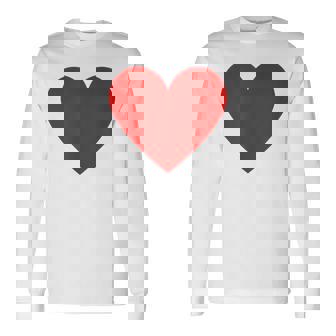 かわいい赤ミニマリスト ハート 長袖Tシャツ - Kawaiitshirt