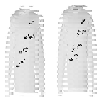 かわいい面白い猫の足跡 長袖Tシャツ - Kawaiitshirt