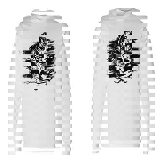 くま スケートボーダー スケートボード スケートボーダー スケートボード 長袖Tシャツ - Kawaiitshirt