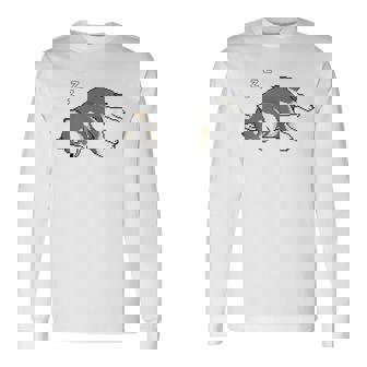 すやすや眠る黒柴 柴犬のドット絵 長袖Tシャツ - Kawaiitshirt