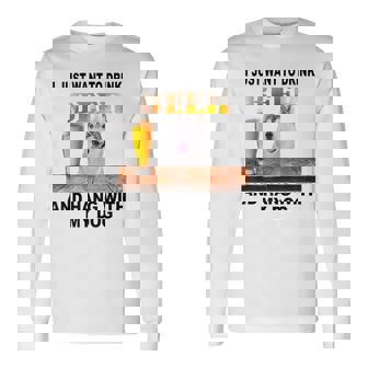 ただビール飲みたい&吊るしw おれのシベリアンハスキー 長袖Tシャツ - Kawaiitshirt