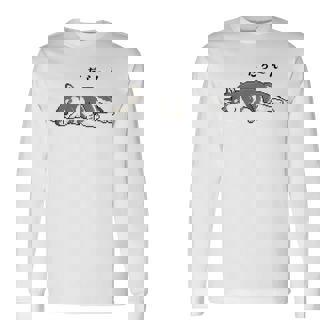 だらーんとくつろいでいる黒柴 柴犬のドット絵 長袖Tシャツ - Kawaiitshirt