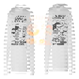 ねこぺん日和 ドーナツ 長袖Tシャツ - Kawaiitshirt