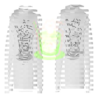 ねこぺん日和 メロンソーダ 長袖Tシャツ - Kawaiitshirt