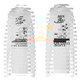 より多くのスパゲッティ、より少ないアップセッティ、イタリア料理 猫愛好家 長袖Tシャツ - Kawaiitshirt