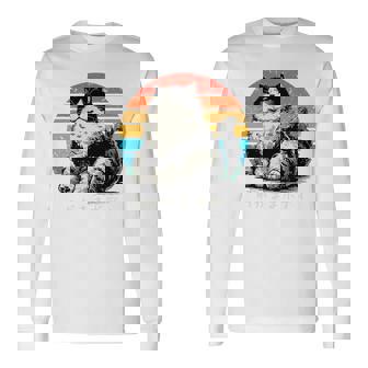 わがままボディ 猫 ねこ 太ったねこ ぽっちゃり ねこ好き かわいい おもしろ 面白い おもろい 手書き レトロ 長袖tシャツ 長袖Tシャツ - Kawaiitshirt