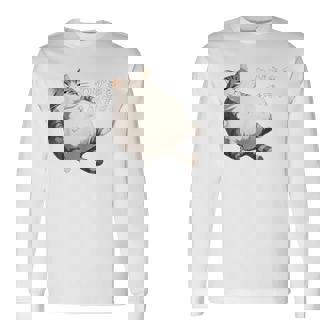 わがままボディ 猫 ねこ 太ったねこ ぽっちゃり 好ねこき かわいい おもしろ 面白い 長袖Tシャツ - Kawaiitshirt