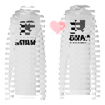 アイハート 島田 Japan Love 日本土産 長袖Tシャツ - Kawaiitshirt