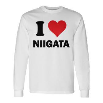 アイハート 新潟 日本 愛 日本土産 長袖Tシャツ - Kawaiitshirt