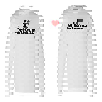 アイラブハートメルボルンオーストラリア 長袖Tシャツ - Kawaiitshirt