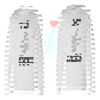 アイラブ・佐渡島（I Love ハート）地図【47都道府県】佐渡ヶ島 ジモtティ 地元愛 お土産 面白 長袖tシャツ 長袖Tシャツ - Kawaiitshirt