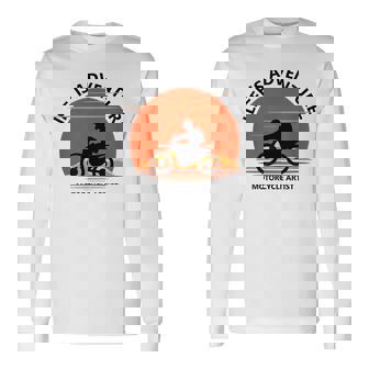 アドベンチャー バイク おもしろ ツーリング 人生は冒険だ オフロードバイクバイク イラスト 長袖Tシャツ - Kawaiitshirt