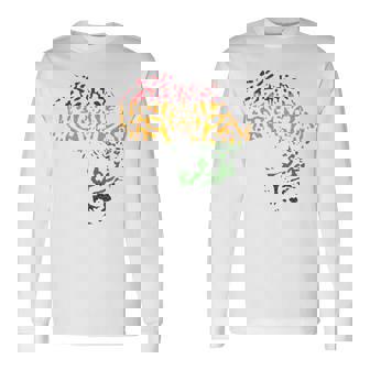 アフリカ地図 ヒョウ柄 アフリカラスタカラー 長袖Tシャツ - Kawaiitshirt