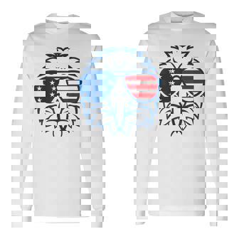 アメリカン・イーグル アメリカ国旗 7月4日 愛国 長袖Tシャツ - Kawaiitshirt