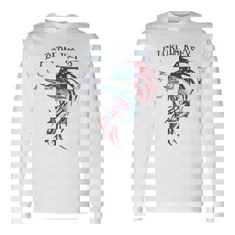 アメリカ国旗 愛国的 カジキ マーリン フロリダの鍵 長袖Tシャツ - Kawaiitshirt