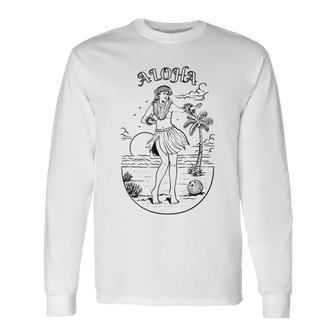 アロハ ハワイアン フラダンサー 長袖Tシャツ - Kawaiitshirt
