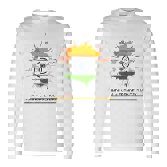 インド独立記念日 1947年8月15日 インド国旗 愛国心 長袖Tシャツ - Kawaiitshirt