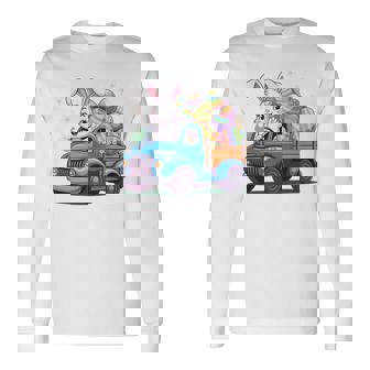 イースタートラッカー-面白いイースターバニーボーイズイースターネストトラック 長袖tシャツ 長袖Tシャツ - Kawaiitshirt