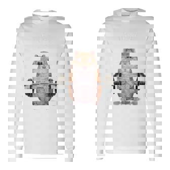 ウェイトリフティング 筋トレ バーベル やる気がないなら家に帰れ ジャンガリアンハムスター 長袖Tシャツ - Kawaiitshirt