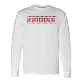 ウクライナの刺繍入り民族コスチュームyshyvanka ウクライナ 長袖Tシャツ - Kawaiitshirt