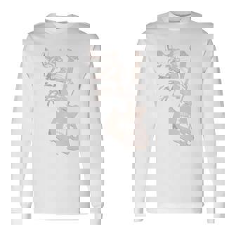 エレキギターを弾く猫 面白いキャットロッカー ロックショー 長袖tシャツ 長袖Tシャツ - Kawaiitshirt