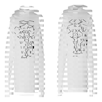 エレファントtシャツ、幾何学象クッション象 長袖Tシャツ - Kawaiitshirt