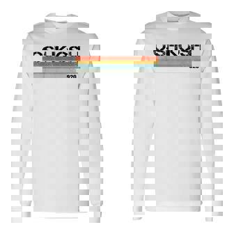 オシュコシュ、ウィスコンシン州エリアコード 920 レトロヴィンテージスタイルtシャツ 長袖Tシャツ - Kawaiitshirt