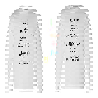 オタク数学ユークリッドオイラーガウスデカルトライプニッツフィボナッチ 長袖Tシャツ - Kawaiitshirt